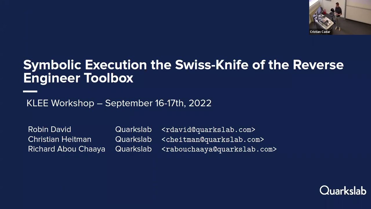 Symbolic Execution the Swiss-Knife of the Reverse Engineer Toolbox