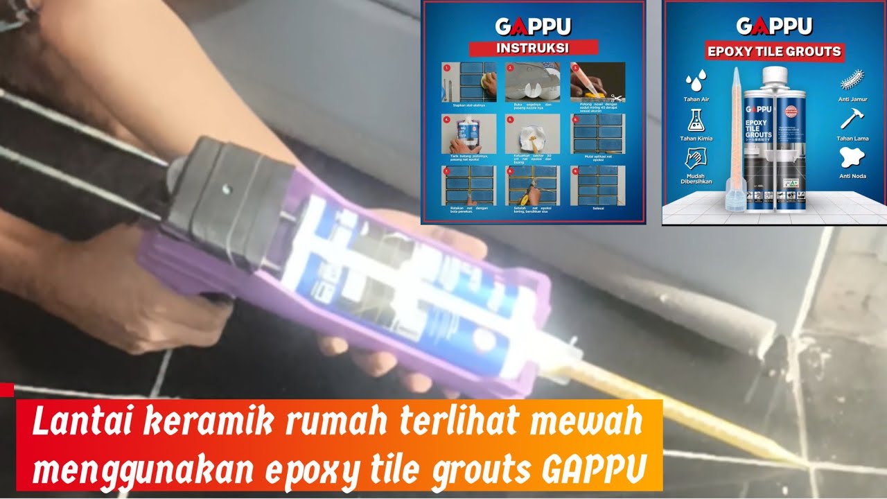 Lantai keramik rumah terlihat mewah menggunakan Epoxy tile grouts GAPPU
