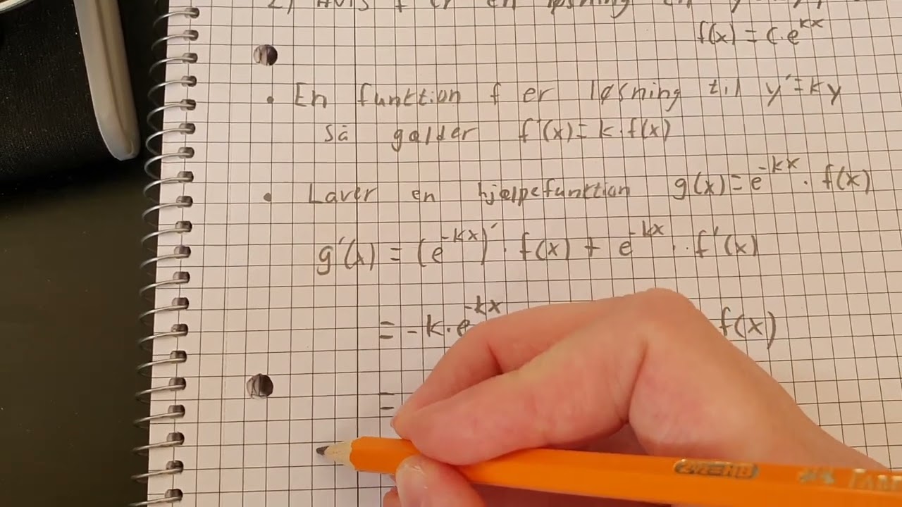Bevis for: f(x)=ce^kx er den fuldstændige løsning til y'=ky