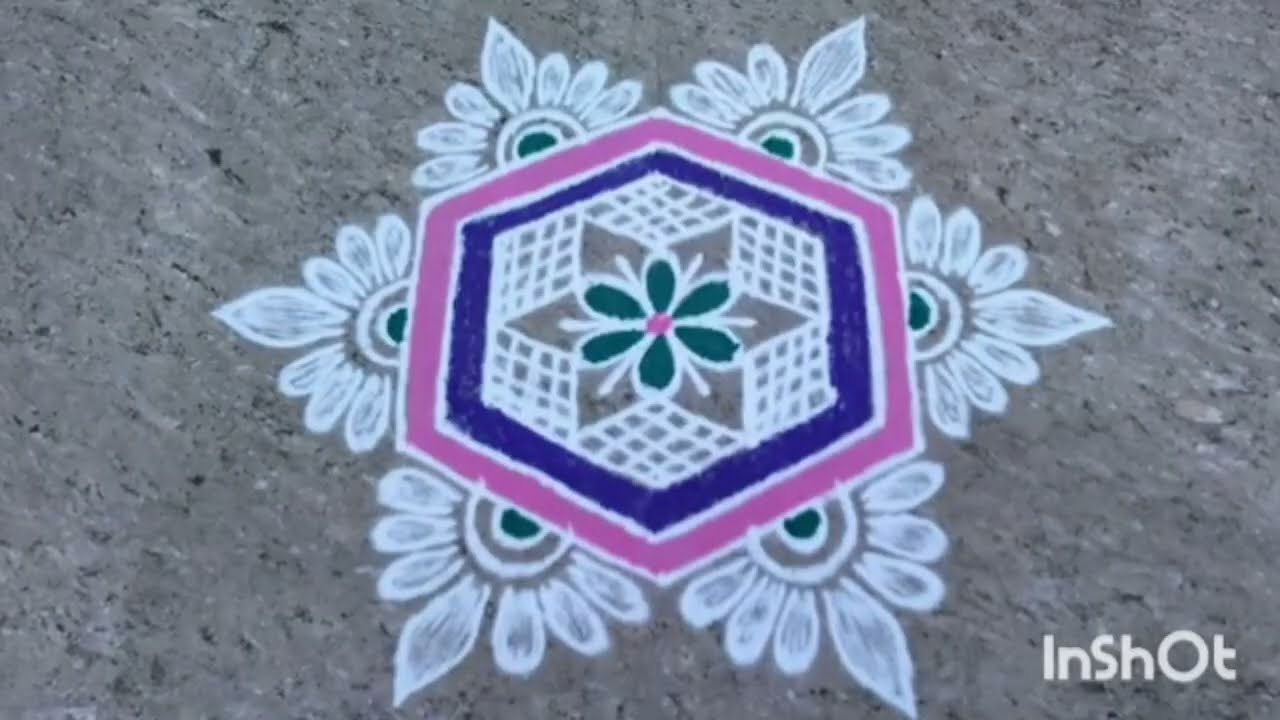 (7+4) dots beautiful easy rangoli designs 🌺 festival rangoli designs 🌺