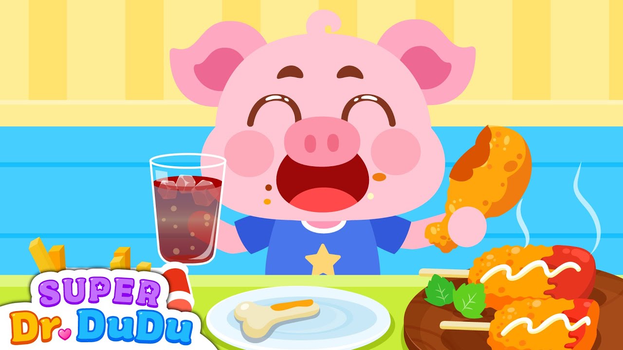 Piggy EatsToo Much EP01 | English version | Doctor | Safety | Super Doctor DuDu | Cartoon