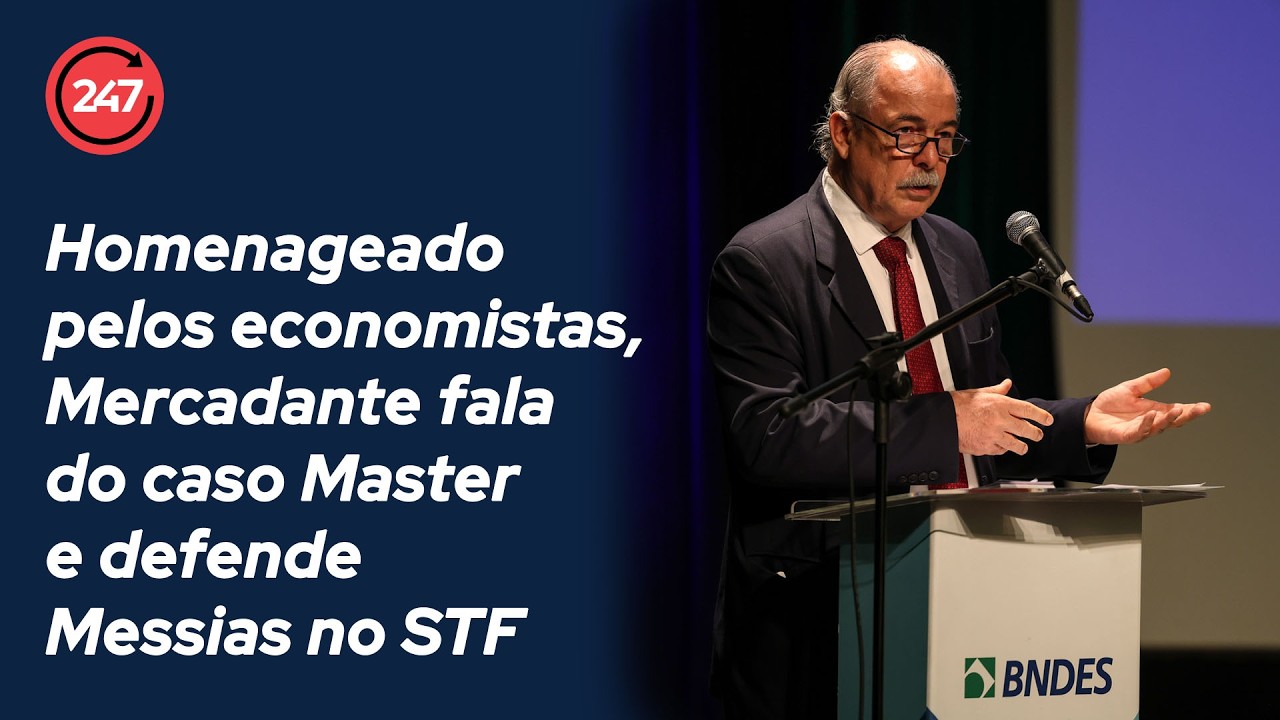 Homenageado pelos economistas, Mercadante fala do caso Master e defende Messias no STF