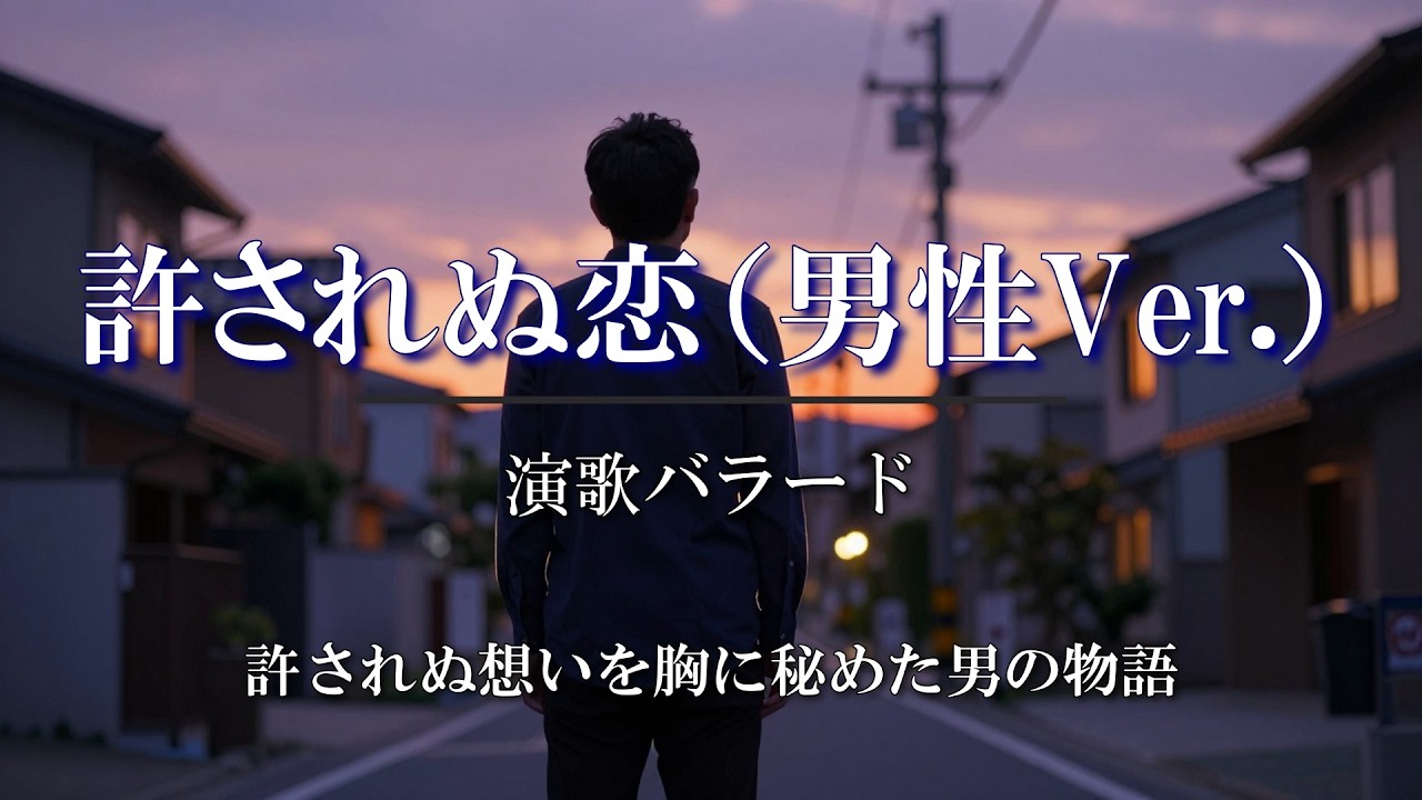 『許されぬ恋（男性Ver.）』【男性・演歌バラード】大人の切ない恋物語。運命に引き裂かれた二人。男が選んだ最後の優しさは、別れ。