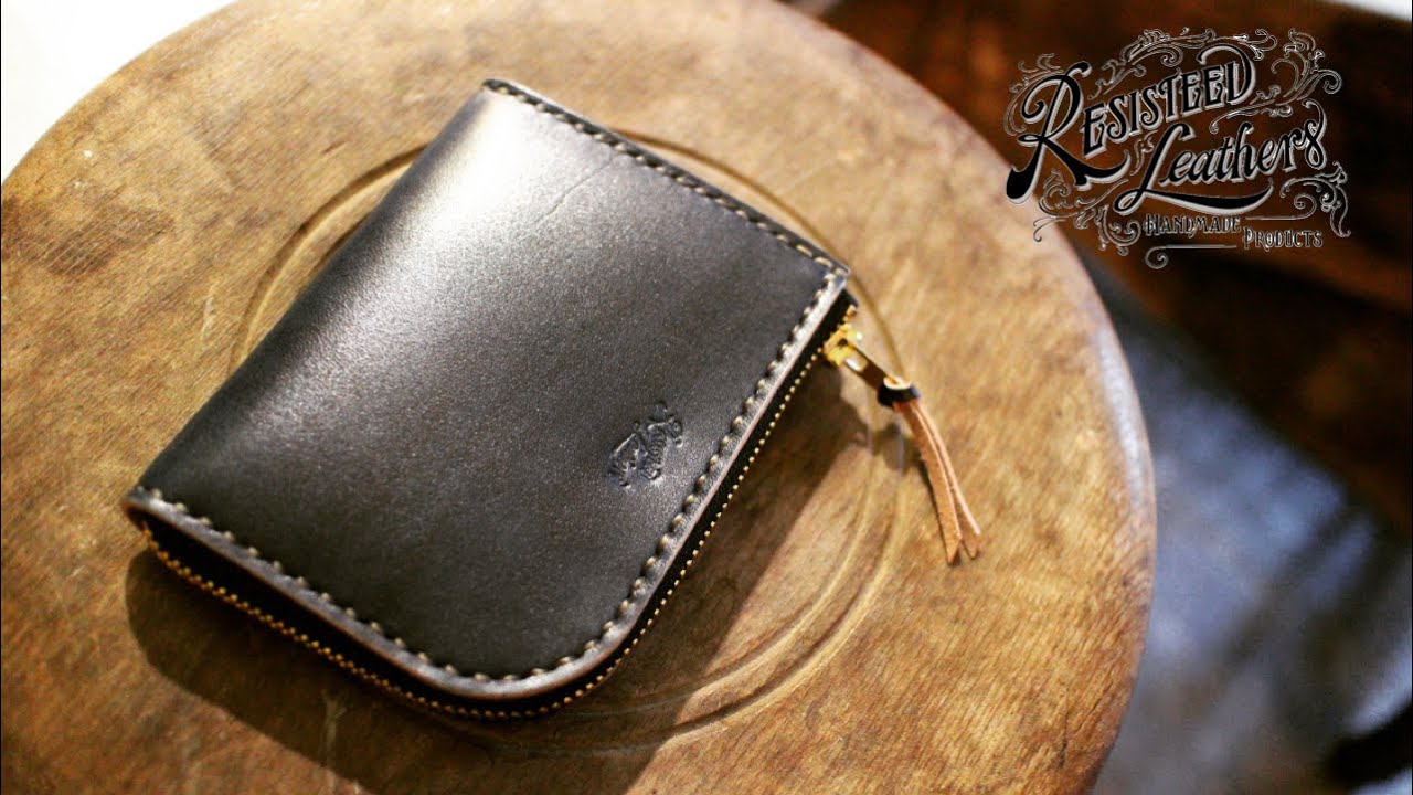 【レザークラフト vlog.1】L字ファスナー小さい財布を作る【Making a Handmade Leather L-Shaped Wallet】