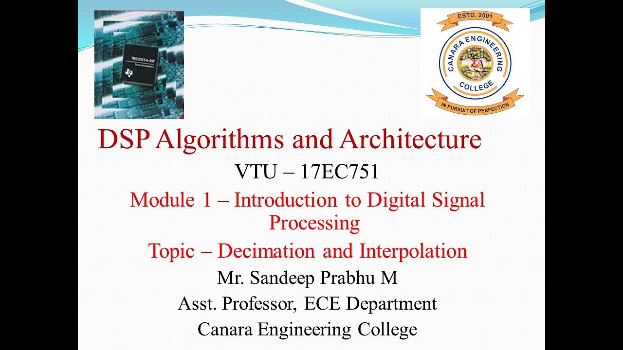 VTU DSPA 17EC751 M1L4 Decimation and Interpolation