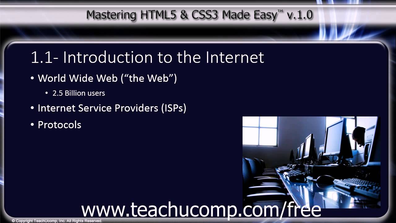 HTML5 and CSS3 Tutorial Introduction to the Internet Training Lesson 1.1