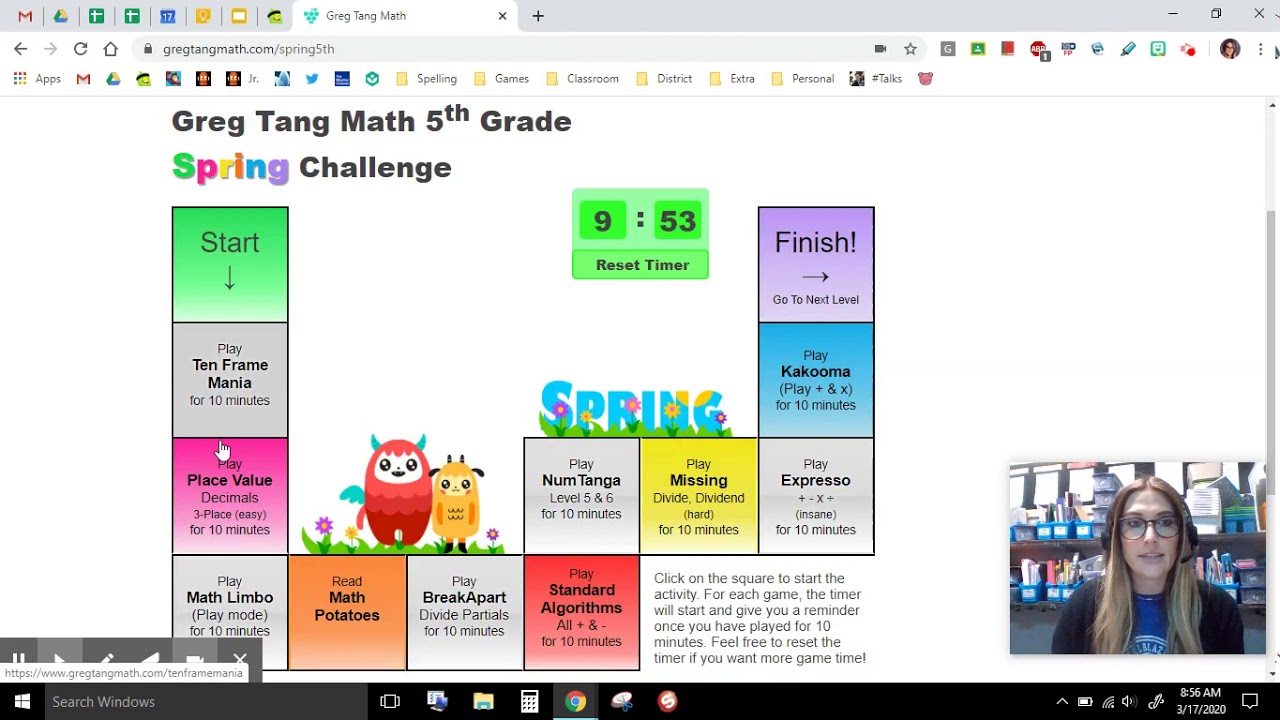 5th Grade Math -  Greg Tang Spring Math Challenge