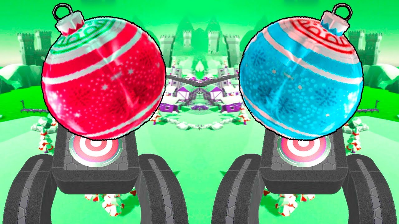 Christmas Balls vs Reverse in Rolling Ball Sky Escape - SpeedRun Levels 89-94, Color Race-133