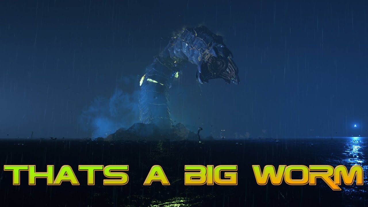 Spawning the huge adult worm.