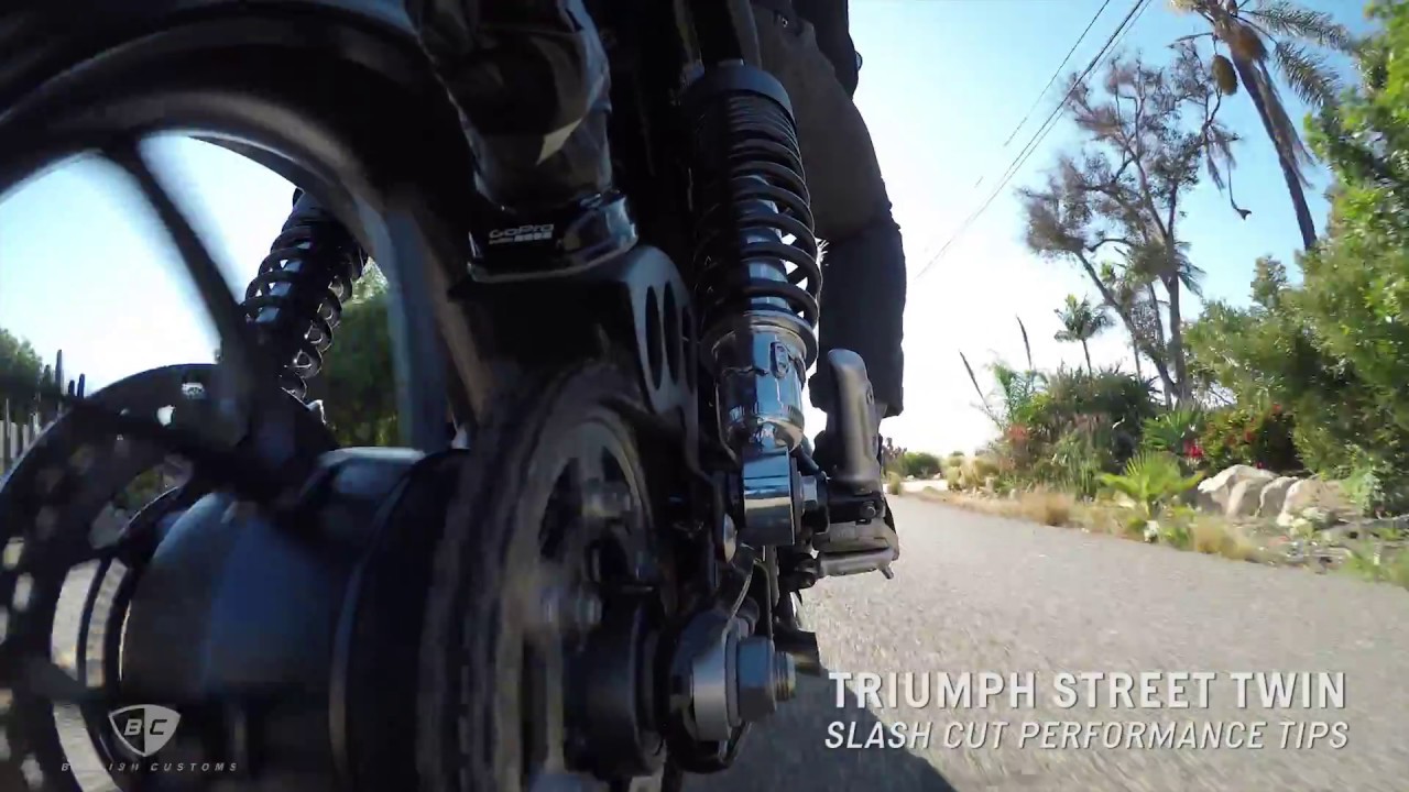 Triumph Street Twin Exhaust Comparison: British Customs Slash Cut Tips vs Stock