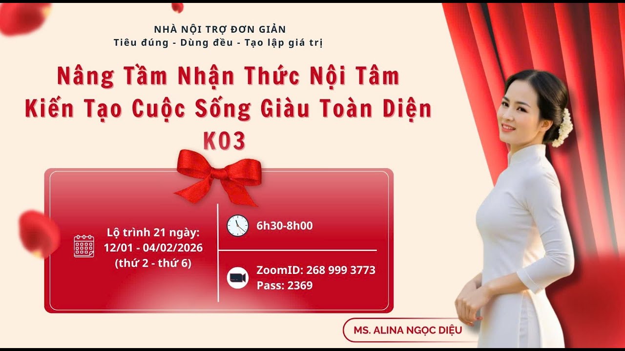 Buổi 4 NÂNG TẦM NHẬN THỨC NỘI TÂM - KIẾN TẠO CUỘC SỐNG GIÀU TOÀN DIỆN | PHAN THI NGOC DIEU