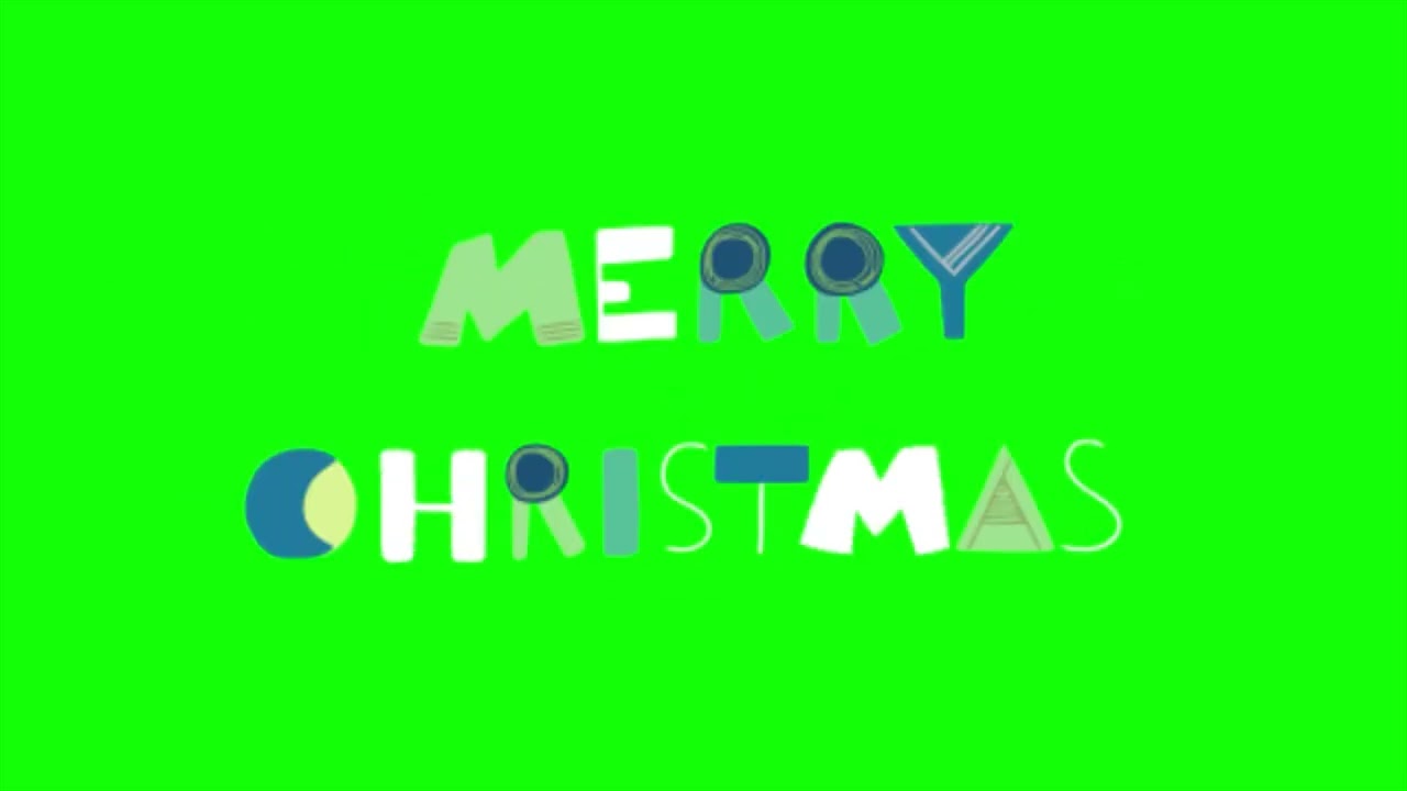 Merry Christmas Text Animation - Green Screen