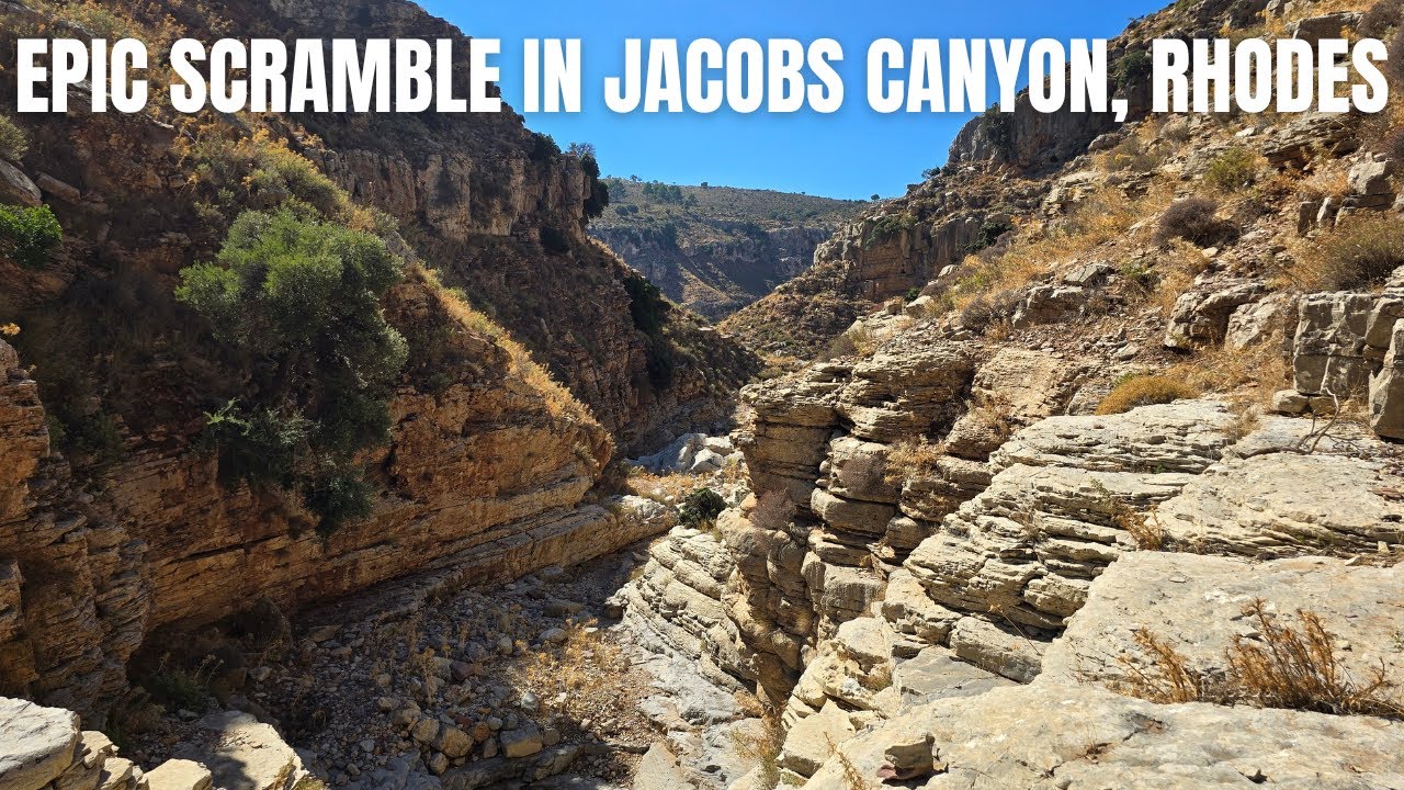 Epic scramble through Jacobs canyon in Rhodes