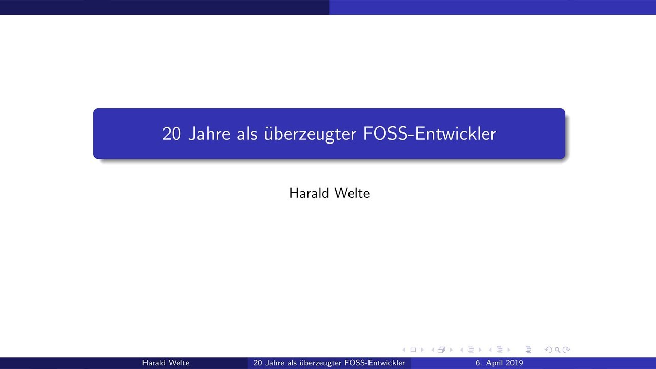 LIT2019: Keynote - 20 Jahre als überzeugter FOSS-Entwickler