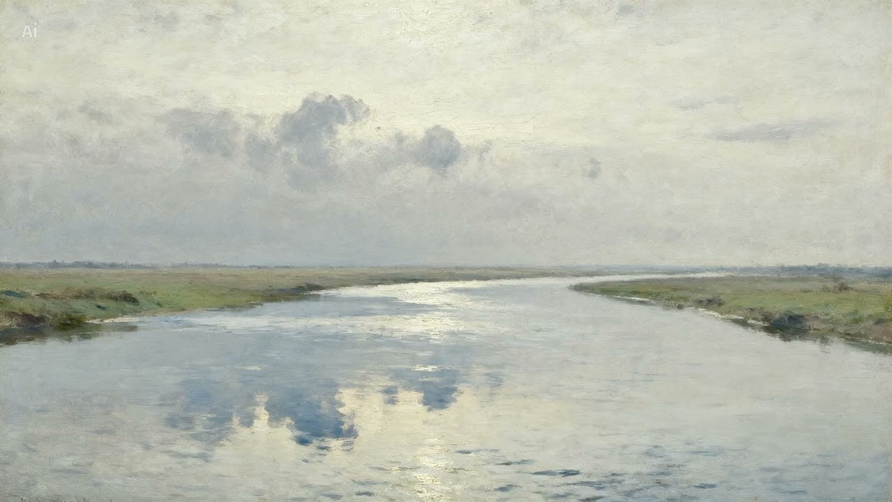 4K Calm Lake Oil Painting | Relaxing Meditation Screen Saver for Sleep & Study