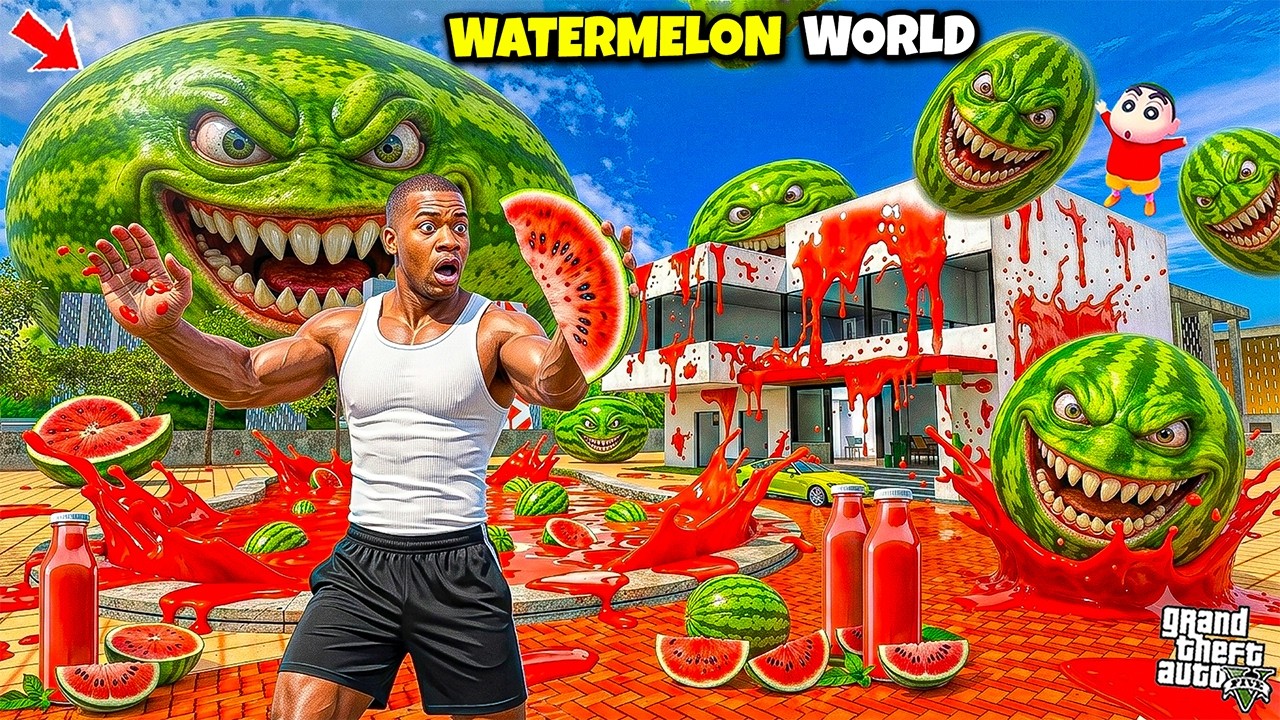 Franklin & Shinchan Got Stuck inside WATERMELON World😱 Most Shocking Life Story