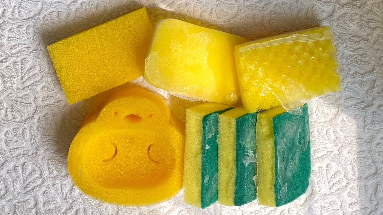 ASMR frozen kitchen + plastic sponge ripping - crispy ice crystal / crushing sounds 🧊