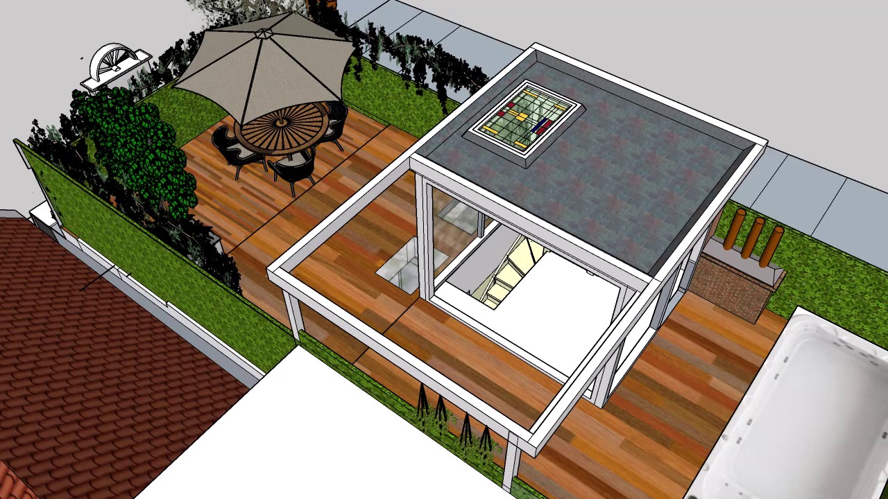 Maak van een dakterras en daktuin met zwemspa