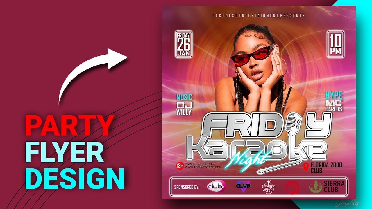 How to Design Party/ Club Flyer   |  |   CorelDraw   |  |   2024
