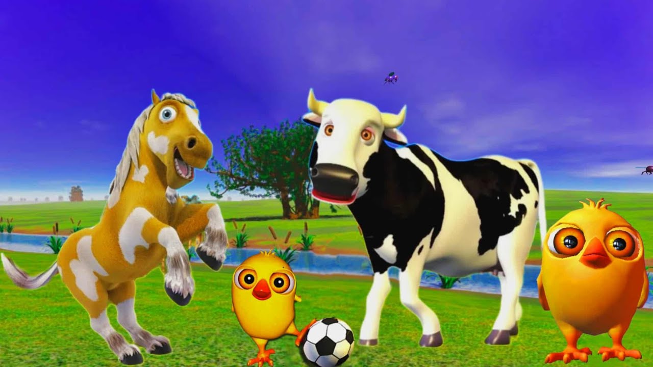 El Pollito pío 3d | El toro se congela jugando en el juegodel Toro y el Tractor 3D