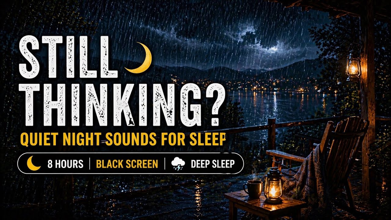 Still Thinking? 🌙 | Quiet Night Sounds for Sleep | 8 Hours | Black Screen