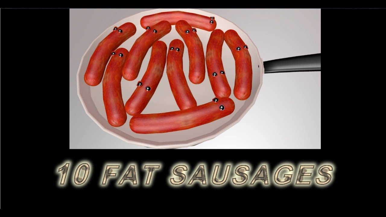 Ten Fat Sausages Sizzling In A Pan | Nursery Rhymes For Kids | By Happy Cutecake