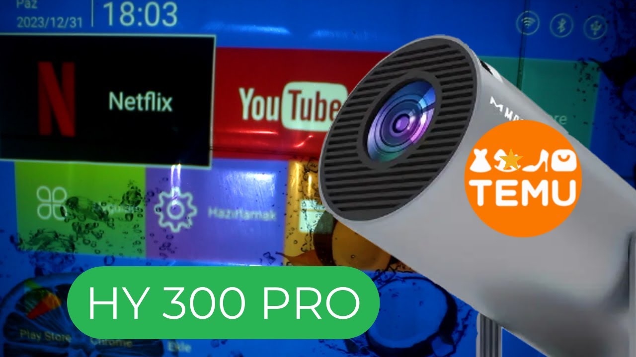 Temu hy 300 android proyektor aldım