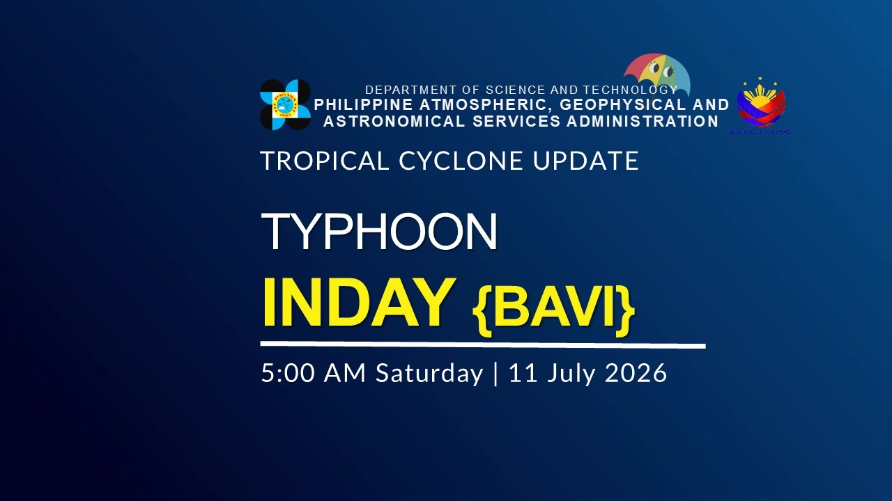 Press Briefing: Typhoon Inday {BAVI} issued at 5:00 AM | July 11, 2026 - Saturday