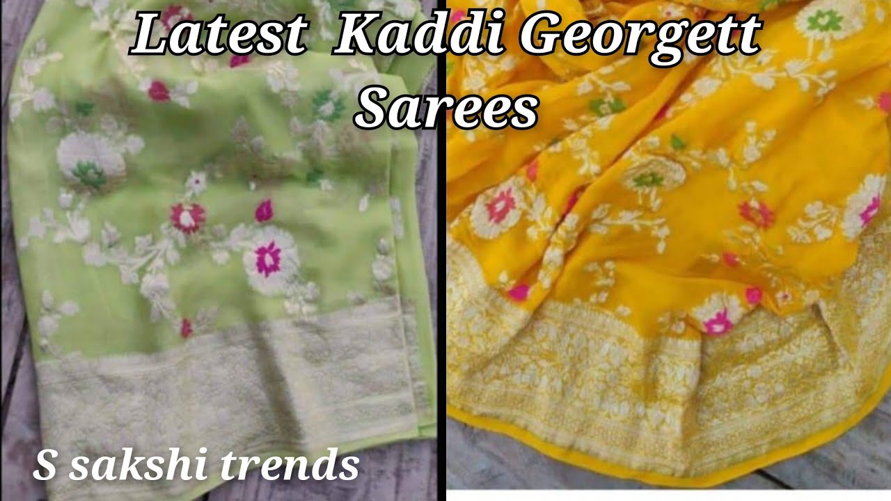 Pure Banarasi Georgette saree Khaddi Georgette saree .Booti design. Silver zari.