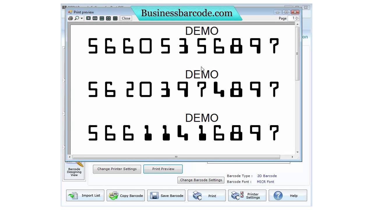 free business postal bank barcode label maker creator generator designer designing software
