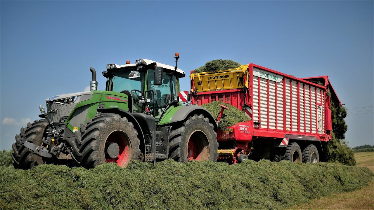 Zbiór traw 2021 | UR Kowalczuk | Fendt 942 & Pöttinger & 2x NewHolland T7 & Krone