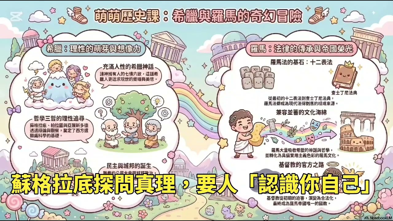 【高中歷史神曲】3分鐘聽懂西方文明！希臘羅馬文化史詩說唱 🏛️
