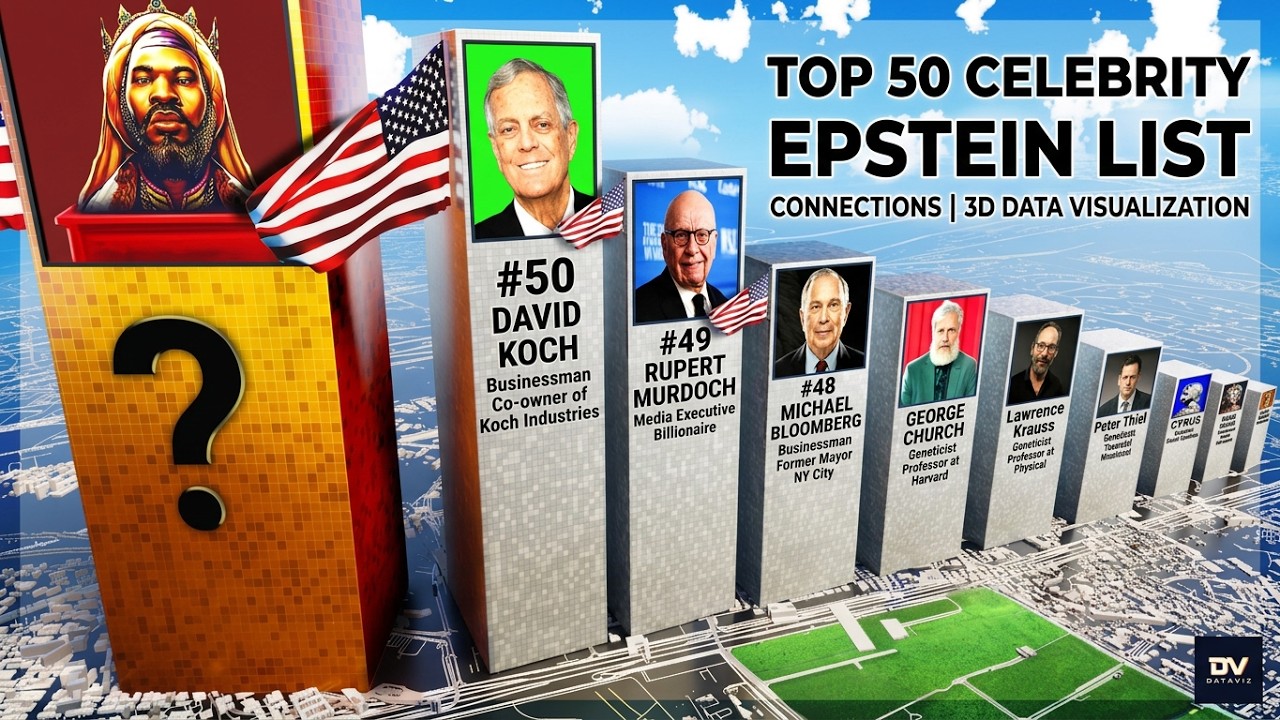 Most Famous Celebrities on Epstein List | Top 50 Celebrity Connections | 3D Data Visualization