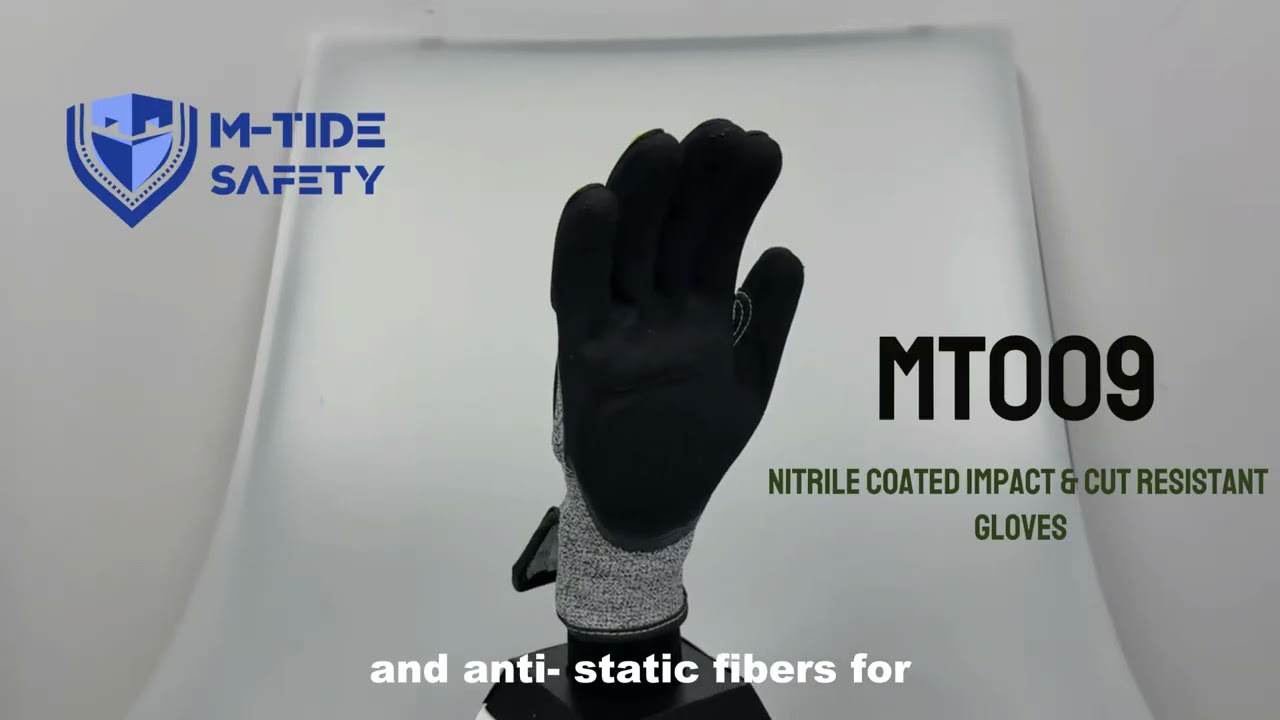 MT009 Nitrile Coated Impact & Cut Resistant Gloves with TPR Protection