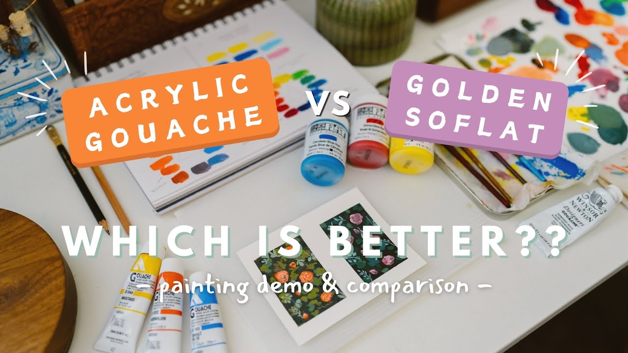 Holbein Acrylic Gouache vs Golden SoFlat | paint & compare