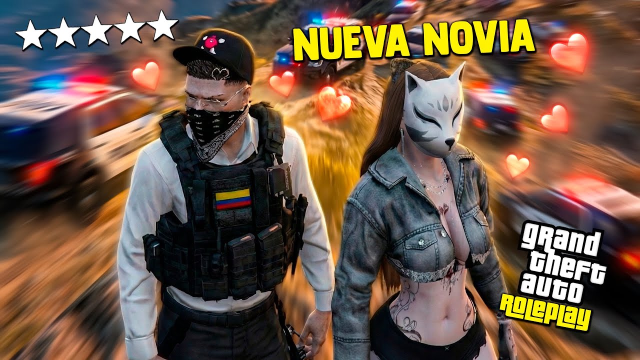 ASI ESCAPAMOS DE TODA LA POLICIA CON MI NUEVA NOVIA EN GTA5 RP