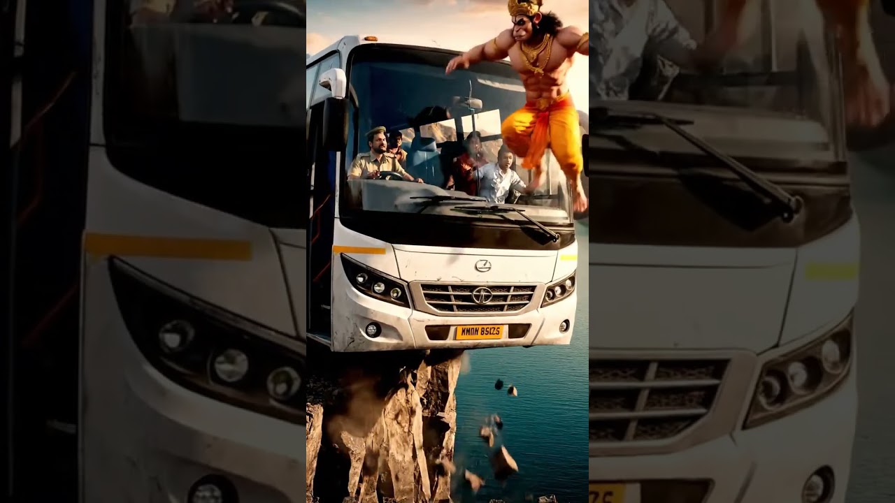 hanuman ji saved the bus driver and passengers. 
