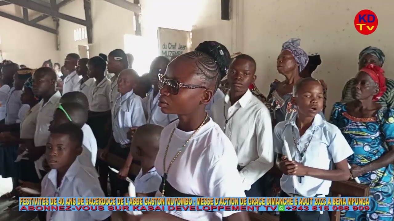 FESTIVITÉS DE 40 ANS DE SACERDOCE DE L'ABBÉ GASTON MUYOMBO : MESSE D'ACTION DE GRÂCE À BENA MPUNGA