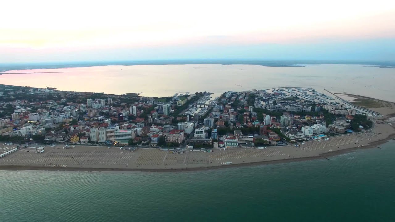 Dronefly above the sea in Lignano 4k