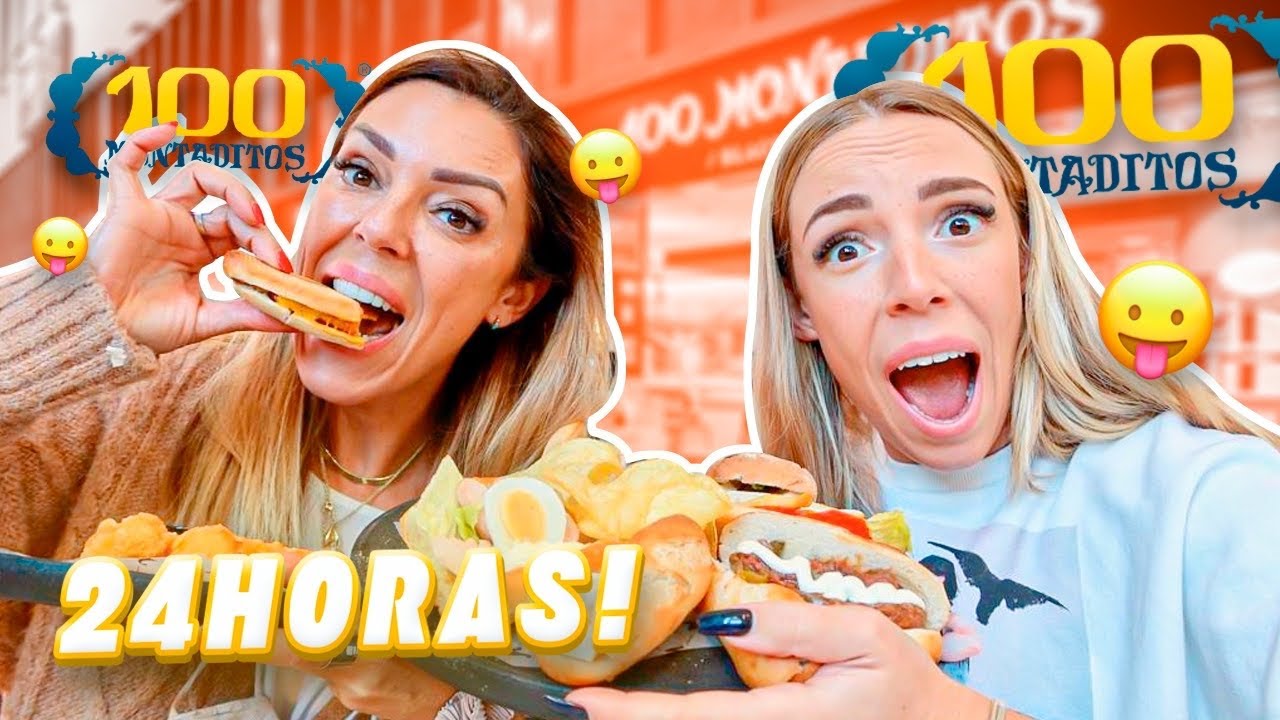 &iexcl;24 HORAS COMIENDO en los 100 MONTADITOS!😱