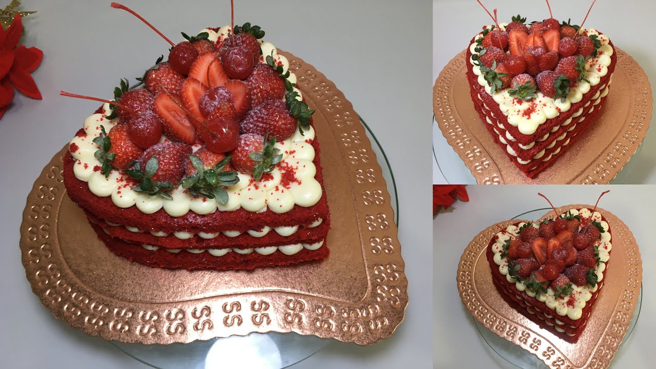 Bolo de coração especial para Dia das Mães | Naked Cake de coração | Silvana Souza