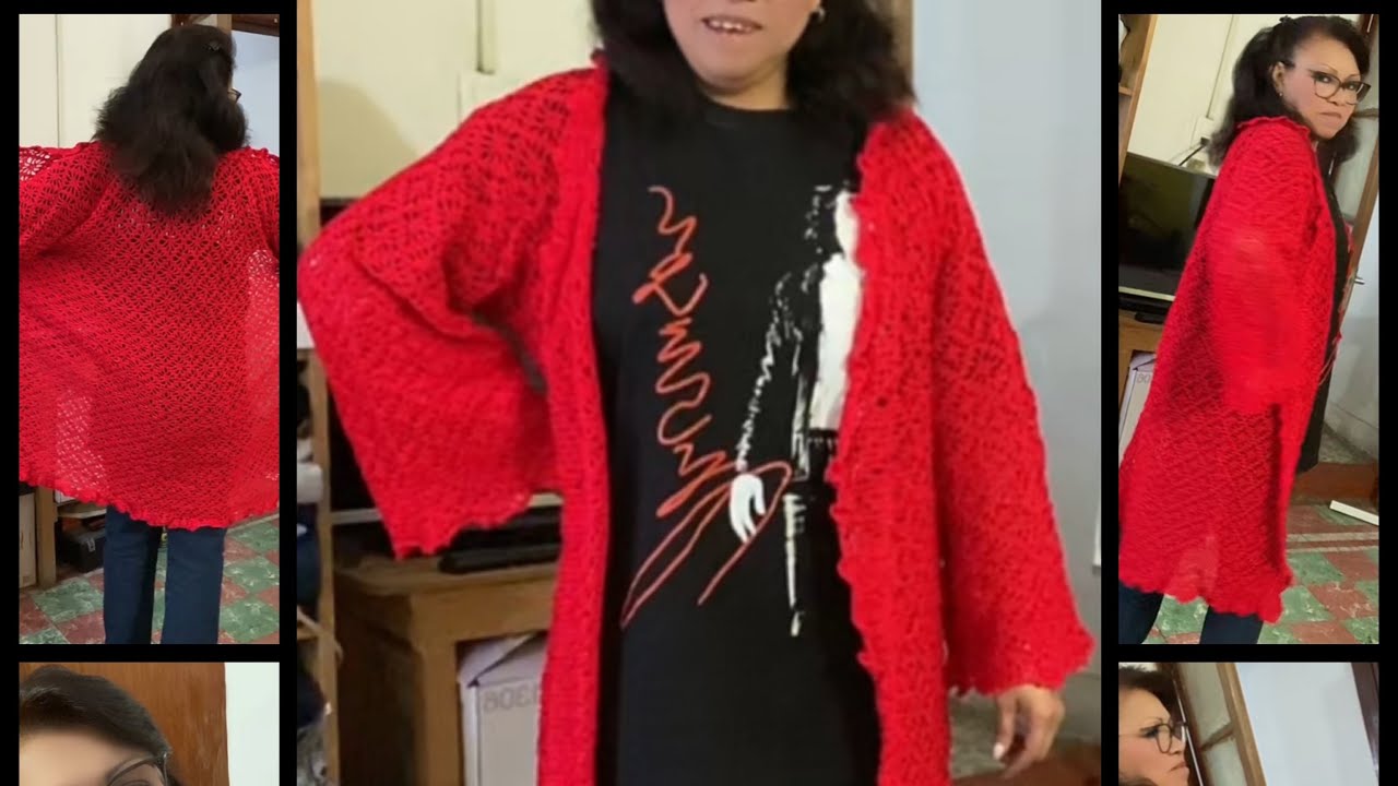 Cardigan puntada de arañita (Video 1 de 6)