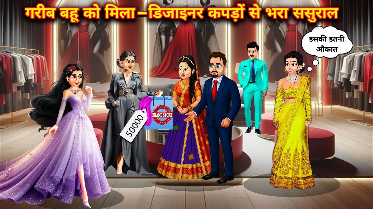 गरीब बहू को मिला डिज़ाइनर कपड़ों से भरी - अलमारी वाला अमीर ससुराल||Poor daughter-in-law gets a war