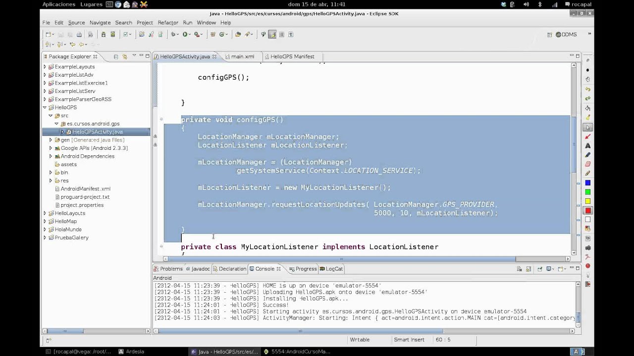 Desarrollo en Android · Localización GPS y Progress Dialog