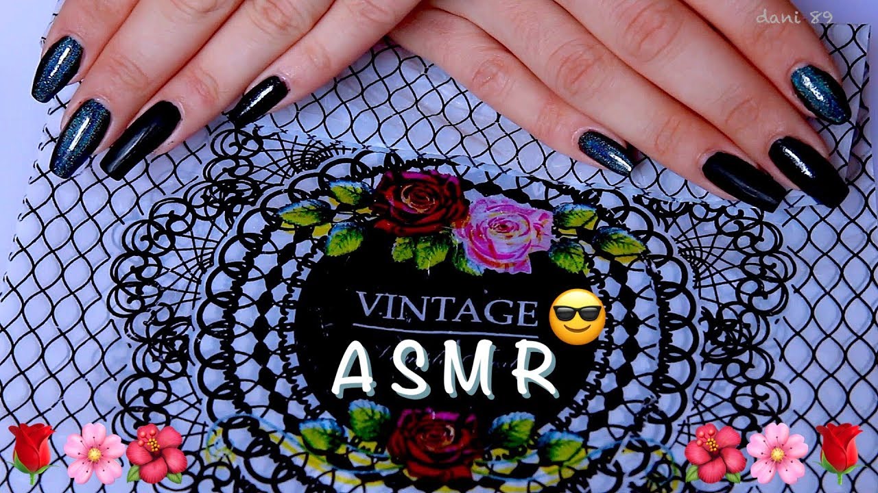 😴 Sound assortment + Slow & Soft CRINKLY sound 🎧 So relaxing this ASMR! 🖤 FANCY DARK MANICURE! ★