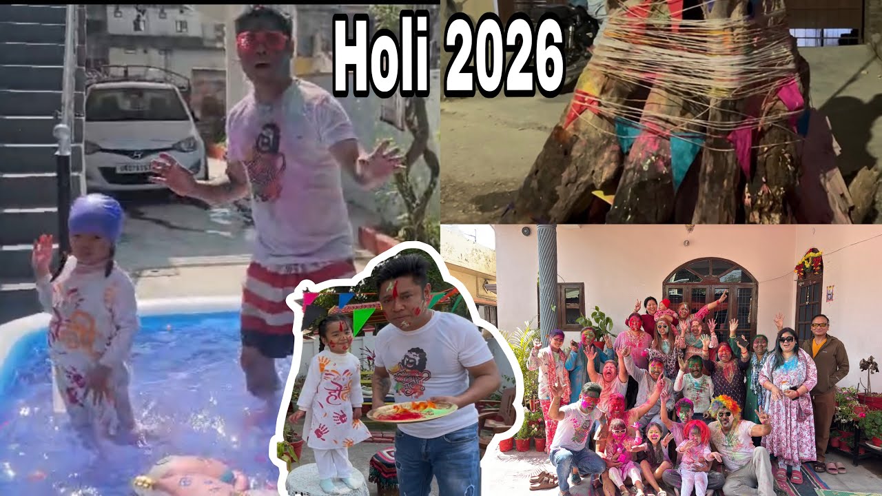 Mayanshi Ki Dad K Saath First Holi 🎨 || Family Holi Special 