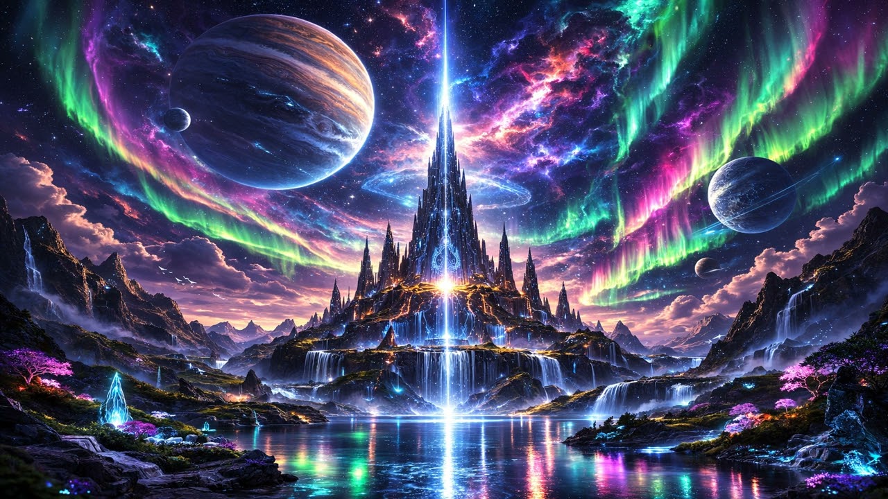 SciFi Artwork 4K | Aurora Citadel | Space Screensaver Wallpaper for TV