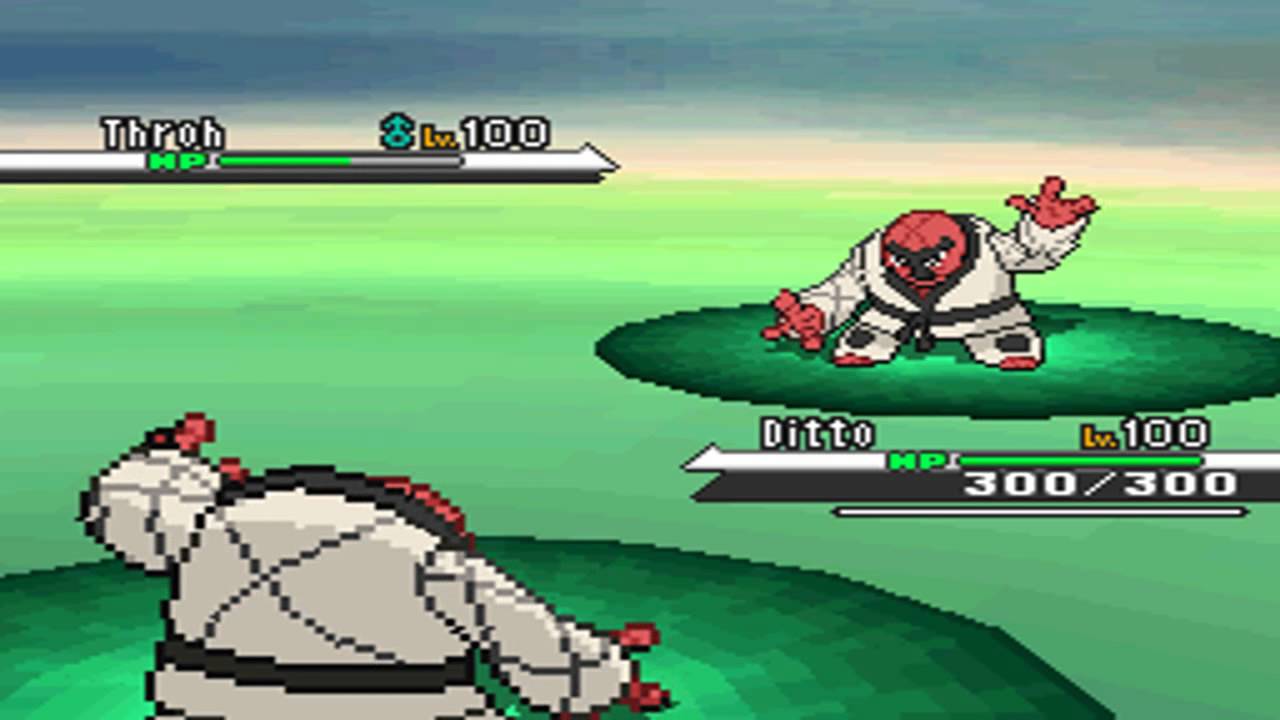 Pokemon black and white sprite test: Throh + Sawk