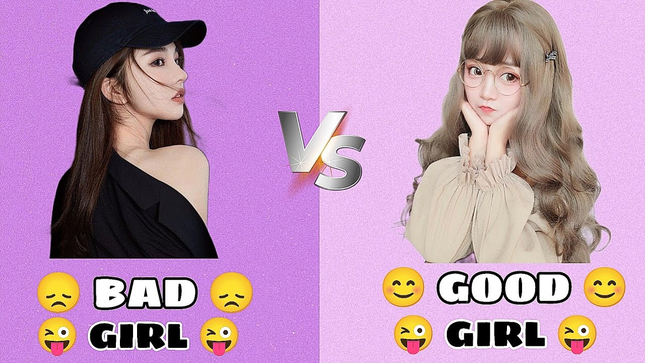 BAD GIRL 😜 VS GOOD GIRL 😜 || Fashion - dress 🧥, nail 💅 , hairstyle 😜, footwear ❤️,