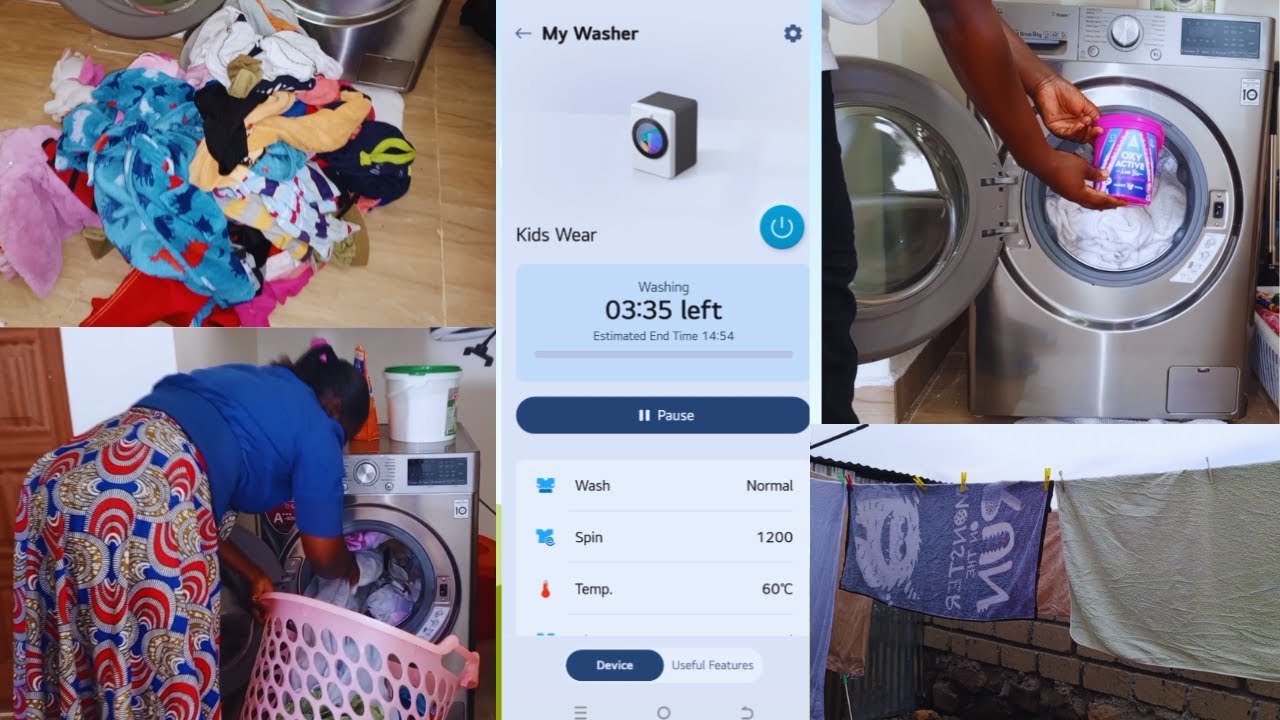 Huge Laundry after holiday/ LG ThinQ App/ Laundry Motivation